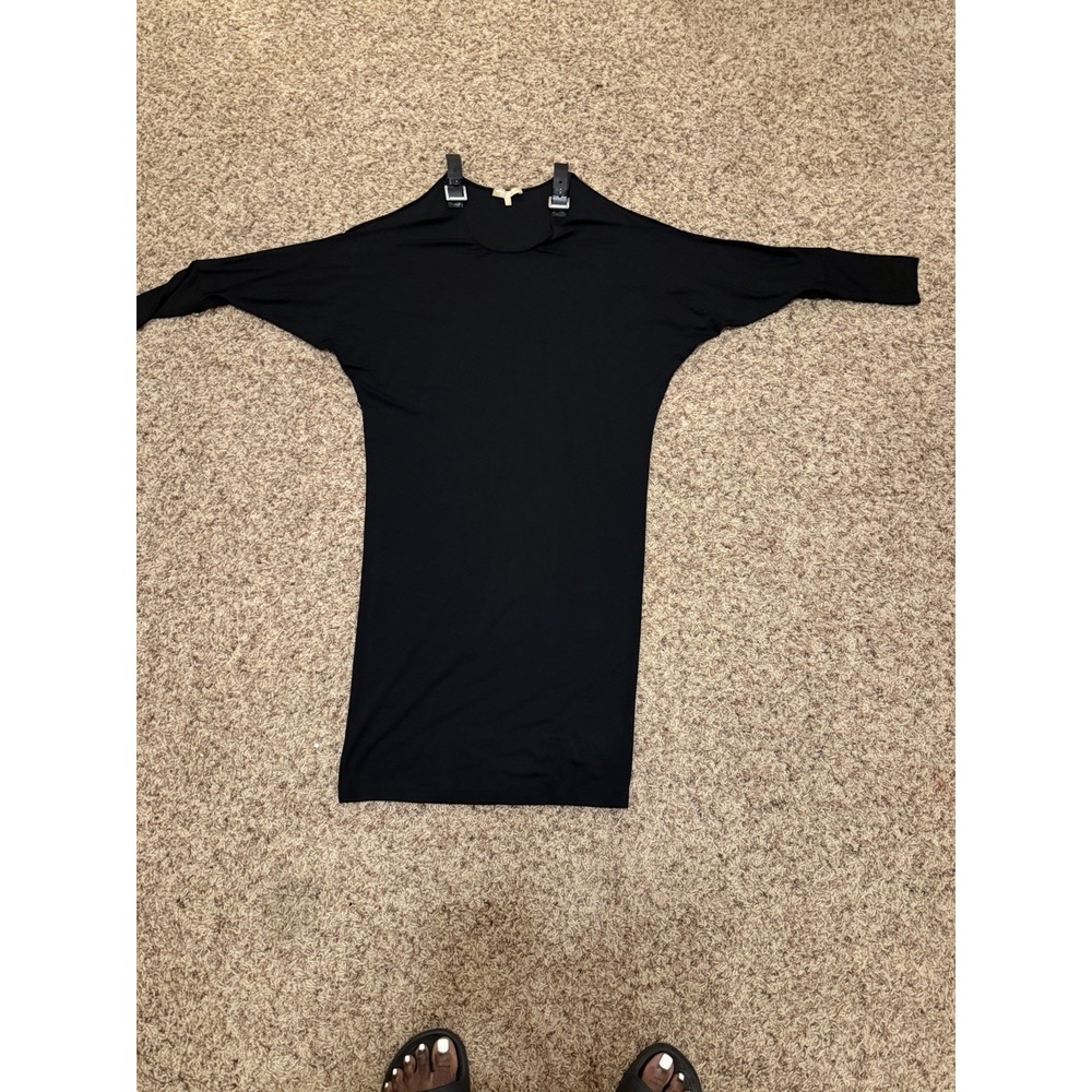 Michael Kors Black Dolman Sleeve Tunic Dress Stretch Batwing Sleeve Size 2‎